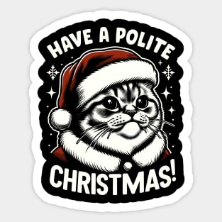 Cat Meme Ugly Christmas Women Men Kids Funny Cat Christmas Sticker